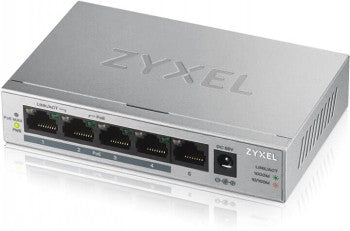 ZYXEL GS1005-HP, 5 PORT GIGABIT POE+ UNMANAGED DESKTOP SWITCH, 4 X POE, 60 WATT