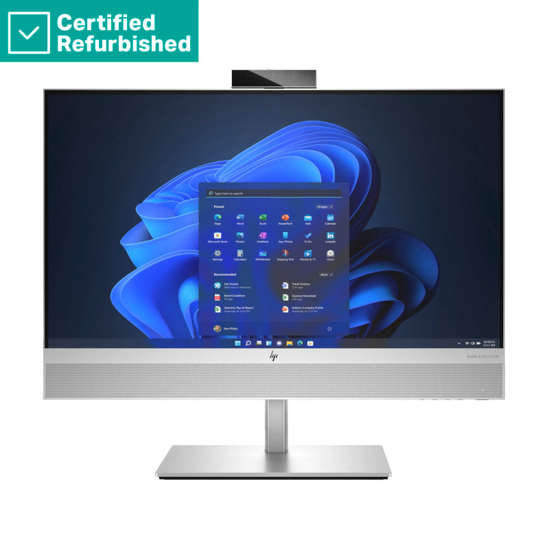RENEW SILVER HP Elite 840 G9 AIO All-in-One - i7-13700, 16GB, 512GB SSD, 23.8 FHD Non-Touch AG, Height Adjustable, WiFi, No Mouse, Win 11 Pro, 1 years