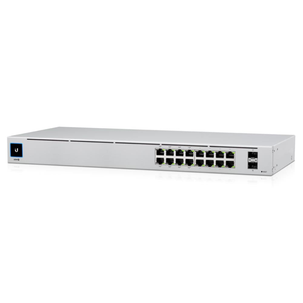 Switch|UBIQUITI|USW-16-POE|Type L2|Desktop/pedestal|Rack|16x10Base-T / 100Base-TX / 1000Base-T|2xSFP|PoE ports 16|PoE+ ports 8|18 Watts|USW-16-POE