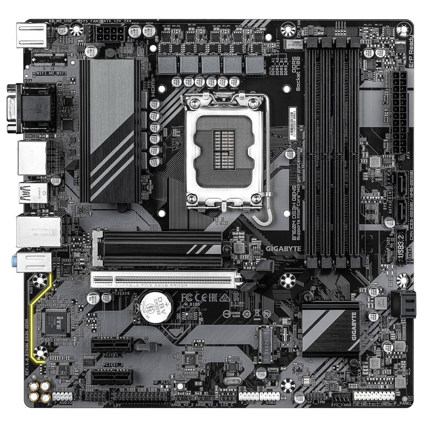 Mainboard|GIGABYTE|Intel B760 Express|LGA1700|Micro-ATX|Memory DDR5|Memory slots 4|B760MDS3HGEN5