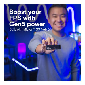 SSD|CRUCIAL|P510|1TB|M.2|PCIe Gen5|NVMe|TLC|Write speed 9500 MBytes/sec|Read speed 11000 MBytes/sec|TBW 600 TB|CT1000P510SSD8