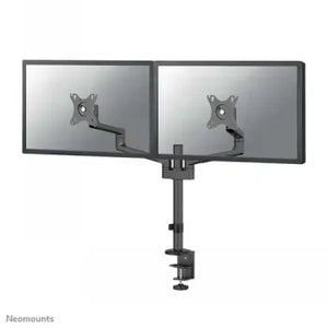 NEOMOUNTS SCREEN DESK MOUNT FOR TWO SCREENS, BLACK (CLAMP+GROMMET)