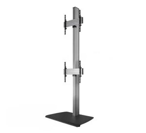B-TECH AV SYSTEM X - UNIVERSAL DUAL STACK FLAT SCREEN FLOOR STAND (VESA 600 X 400) - 2.4M