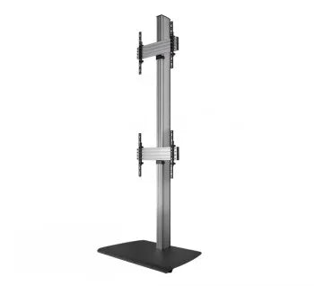 B-TECH AV SYSTEM X - UNIVERSAL DUAL STACK FLAT SCREEN FLOOR STAND (VESA 600 X 400) - 2.4M