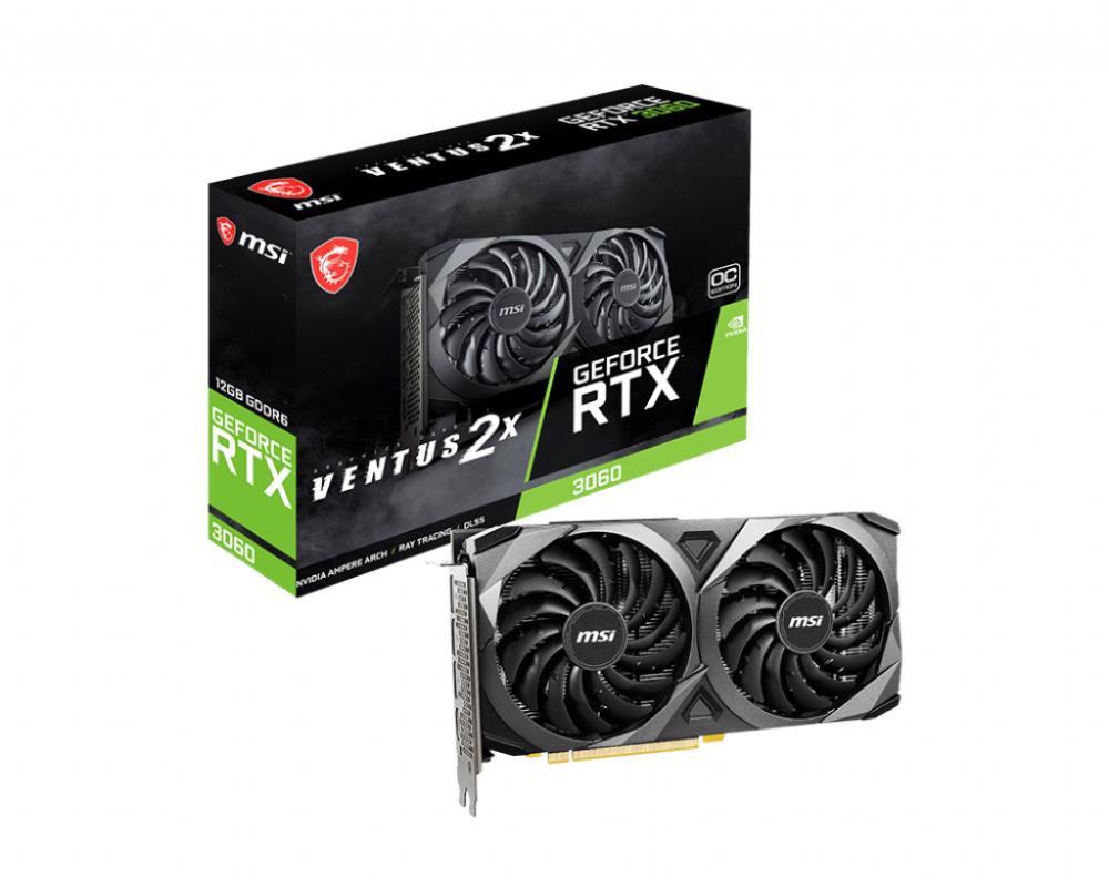 Graphics Card|MSI|NVIDIA GeForce RTX 3060|12 GB|192 bit|PCIE 4.0 16x|GDDR6|GPU 1807 MHz|1xHDMI|3xDisplayPort|RTX3060VENTUS2X12GOC