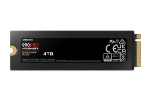 SSD|SAMSUNG|990 PRO with Heatsink|4TB|M.2|PCIe Gen4|NVMe|TLC|Write speed 6900 MBytes/sec|Read speed 7450 MBytes/sec|2.3mm|TBW 1200 TB|MTBF 1500000 hours|MZ-V9P4T0GW