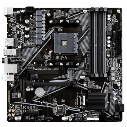 Mainboard|GIGABYTE|AMD A520|Socket AM4|micro ATX|RAM DDR4-SDRAM|4xSlots|Wi-Fi Yes|Bluetooth Yes|1xNumber of M.2 (M) slots|A520MDS3HWF6E