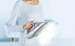 TEFAL Steam Iron | FV2C41E0 Virtuo | Steam Iron | 2000 W | Water tank capacity 240 ml | Continuous steam 27 g/min | Steam boost performance 120 g/min | Blue/White