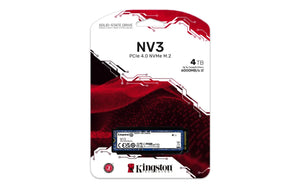 SSD|KINGSTON|NV3|4TB|M.2|PCIE|3D NAND|Write speed 5000 MBytes/sec|Read speed 6000 MBytes/sec|MTBF 200000 hours|SNV3S/4000G