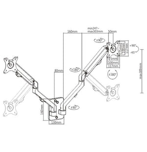 DISPLAY ACC MOUNTING ARM 27"/MA-WA2-01 GEMBIRD