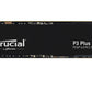 SSD|CRUCIAL|P3 Plus|1TB|M.2|PCIE|NVMe|3D NAND|Write speed 3600 MBytes/sec|Read speed 5000 MBytes/sec|TBW 220 TB|MTBF 1500000 hours|CT1000P3PSSD8