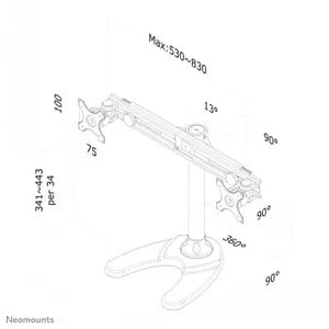 NEWSTAR FLAT SCREEN DESK MOUNT (STAND/GROMMET) 10-30" BLACK