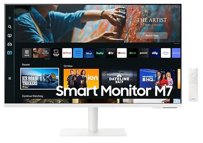 LCD Monitor|SAMSUNG|S32CM703UU|32"|TV Monitor/Smart/4K|Panel VA|3840x2160|16:9|60Hz|Matte|4 ms|Speakers|Swivel|Height adjustable|Tilt|Colour White|LS32CM703UUXDU