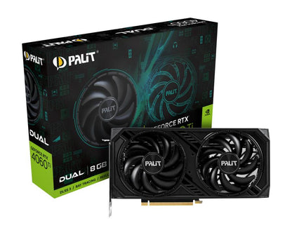 Graphics Card|PALIT|NVIDIA GeForce RTX 4060 Ti|8 GB|GDDR6|128 bit|PCIE 4.0 16x|GPU 2310 MHz|Dual Slot Fansink|1xHDMI|3xDisplayPort|NE6406T019P1-1060D