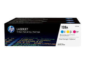 HP 128A CYM Tri-Pack LaserJet Toner Cart