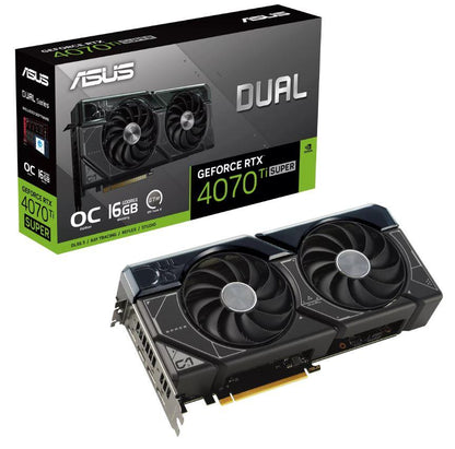 Graphics Card|ASUS|NVIDIA GeForce RTX 4070 Ti SUPER|16 GB|GDDR6X|256 bit|PCIE 4.0 16x|Dual Slot Fansink|1xHDMI|3xDisplayPort|DUAL-RTX4070TIS-O16G