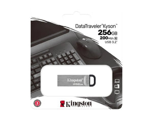 Kingston | USB Flash Drive | DataTraveler Kyson | 256 GB | Type-A USB 3.2 Gen 1 | Silver