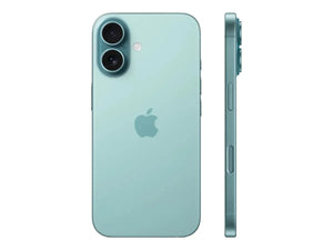 Apple | iPhone 16 | Teal | 6.1 " | Super Retina XDR display | 2556 x 1179 pixels | A18 | Internal RAM 8 GB | 128 GB | Dual SIM | 4G | Main camera resolution 48+12 MP | Secondary camera resolution 12 MP | iOS | 18