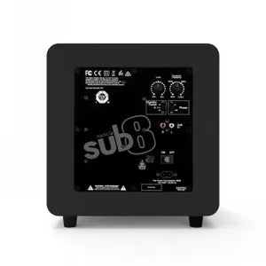 KANTO AUDIO 8-INCH SEALED POWERED SUBWOOFER W. RCA CABLE - MATTE BLACK (INCL. TYPE C & G POWER CORDS)