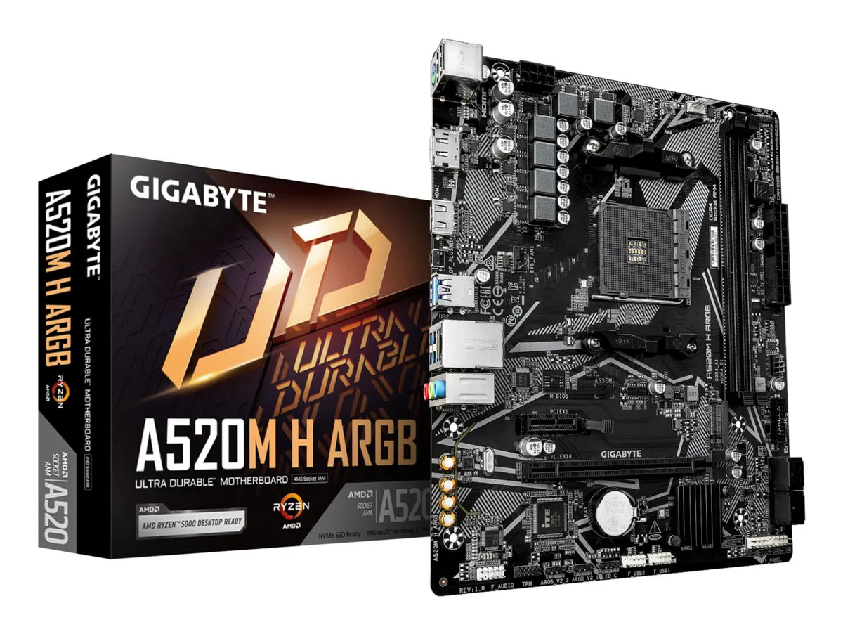 Mainboard|GIGABYTE|AMD A520|Socket AM4|micro ATX|RAM DDR4-SDRAM|2xSlots|1xNumber of M.2 (M) slots|A520MHARGB
