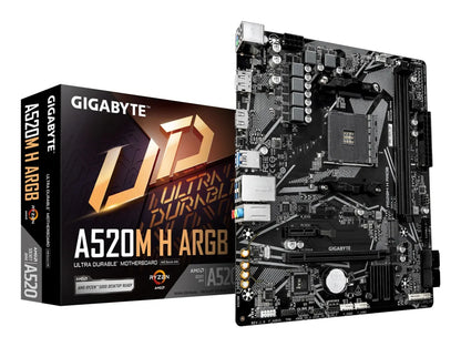 Mainboard|GIGABYTE|AMD A520|Socket AM4|micro ATX|RAM DDR4-SDRAM|2xSlots|1xNumber of M.2 (M) slots|A520MHARGB