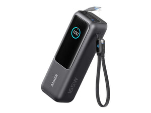 Anker Zolo Powerbank | A1695H11 | 25000 mAh | Built-In USB-C and Retractable Cable) | Grey