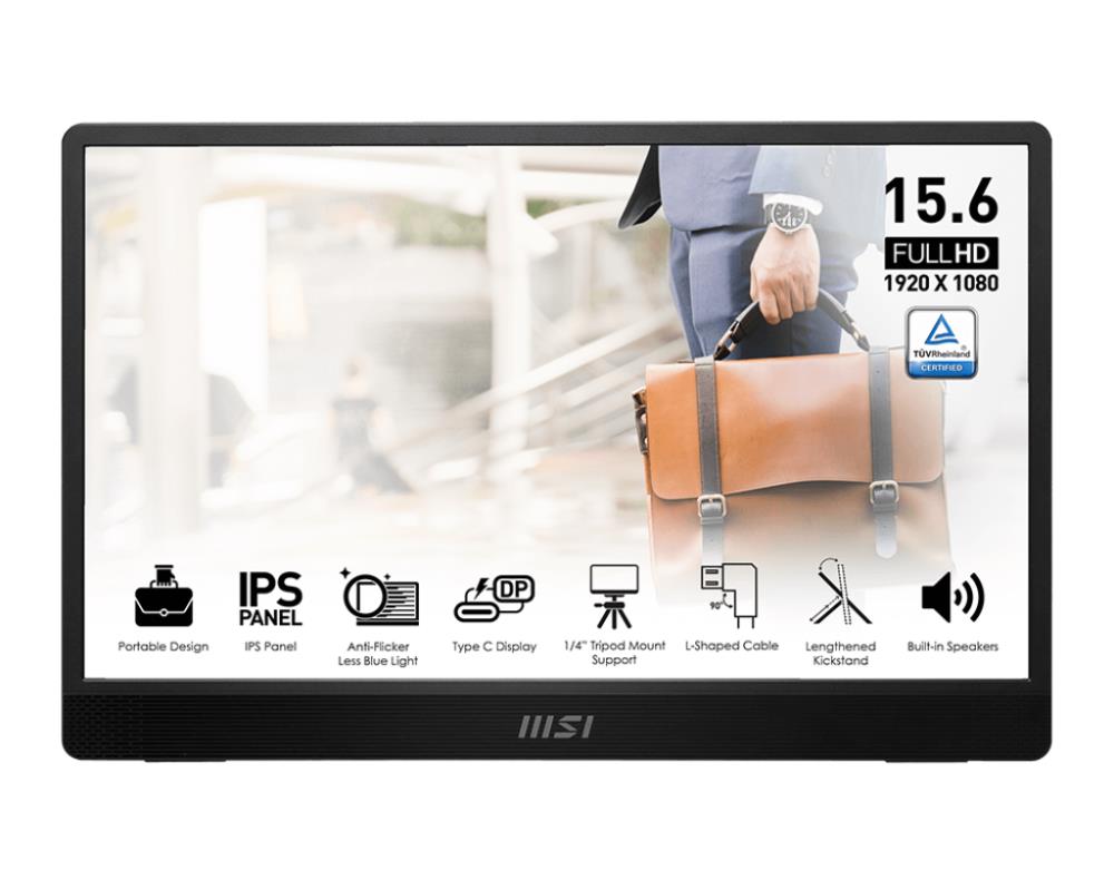 LCD Monitor|MSI|PRO MP161 E2U|15.6"|Business|Panel IPS|1920x1080|16:9|60Hz|Matte|Speakers|Tilt|Colour Black|PROMP161E2U