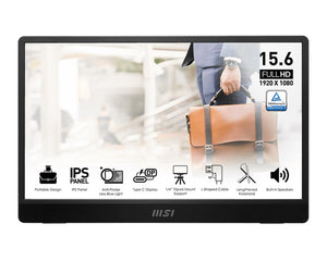 LCD Monitor|MSI|PRO MP161 E2U|15.6"|Business|Panel IPS|1920x1080|16:9|60Hz|Matte|Speakers|Tilt|Colour Black|PROMP161E2U