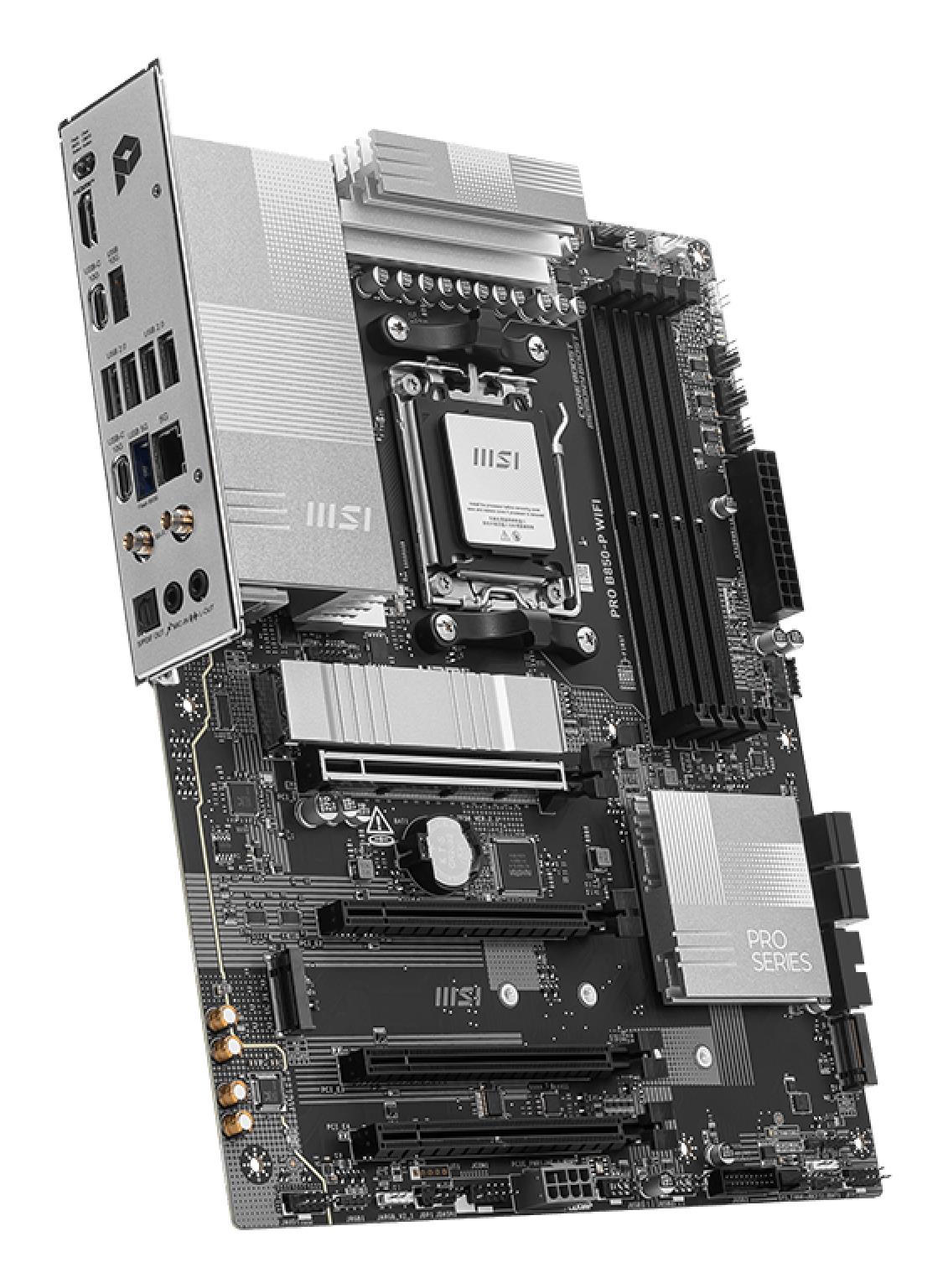 Mainboard|MSI|AMD B850|SAM5|ATX|Memory DDR5|Memory slots 4|4xPCI-Express 16x|3xM.2|1xHDMI|1xAudio-In|1xAudio-Out|4xUSB 2.0|2xUSB 3.2|2xUSB-C|1xOptical S/PDIF|1xRJ45|PROB850-PWIFI