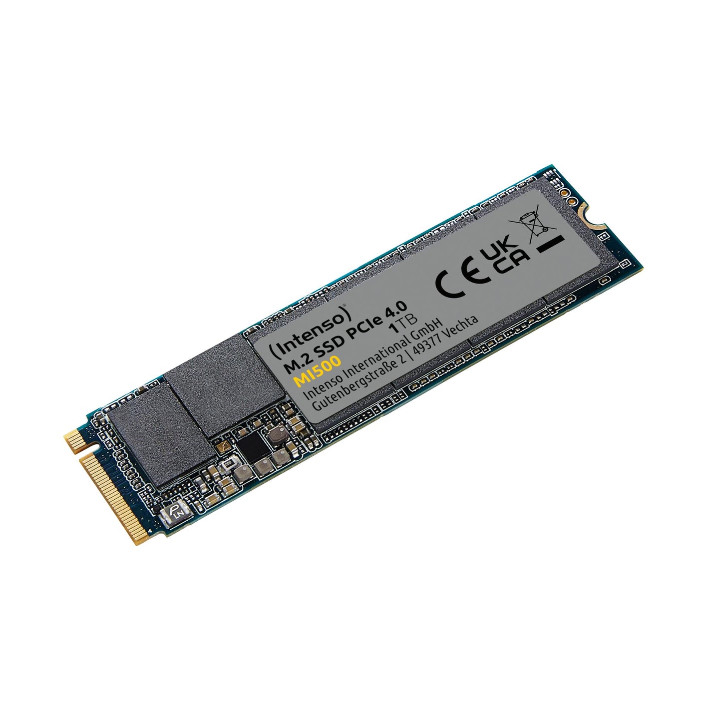SSD|INTENSO|MI500|1TB|M.2|NVMe|3D NAND|Write speed 4500 MBytes/sec|Read speed 5300 MBytes/sec|4mm|TBW 600 TB|MTBF 1500000 hours|3836460