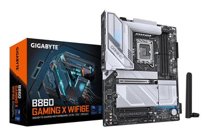 Mainboard|GIGABYTE|Intel B860 Express|LGA1851|ATX|Memory DDR5|Memory slots 4|1xPCI-Express 16x|2xM.2|1xHDMI|1xDisplayPort|1xAudio-In|1xAudio-Out|1xMicrophone|5xUSB 2.0|3xUSB 3.2|1xUSB-C|1xRJ45|B860GAMINGXWIFI6E1.0