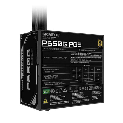 Power Supply|GIGABYTE|GP-P650G PG5|ATX|PC|100 - 240 V|650 W|GP-P650GPG5