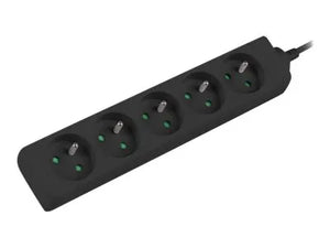 Lanberg Cable Power Strip, 5X French Outlets Quality-Grade Copper, 3 m | PS0-05E-0300-BK