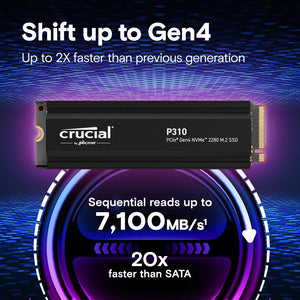 SSD|CRUCIAL|P310|2TB|M.2|PCIe Gen4|NVMe|3D NAND|Write speed 6000 MBytes/sec|Read speed 7100 MBytes/sec|TBW 440 TB|CT2000P310SSD5