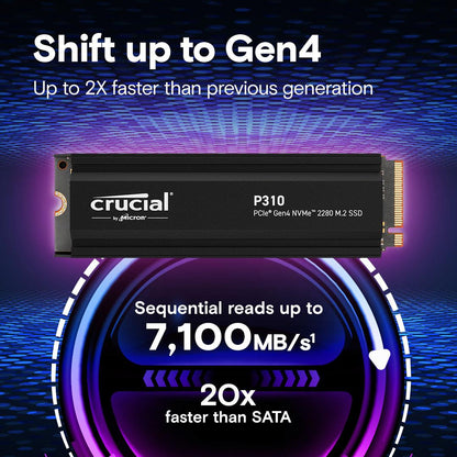 SSD|CRUCIAL|P310|2TB|M.2|PCIe Gen4|NVMe|3D NAND|Write speed 6000 MBytes/sec|Read speed 7100 MBytes/sec|TBW 440 TB|CT2000P310SSD5