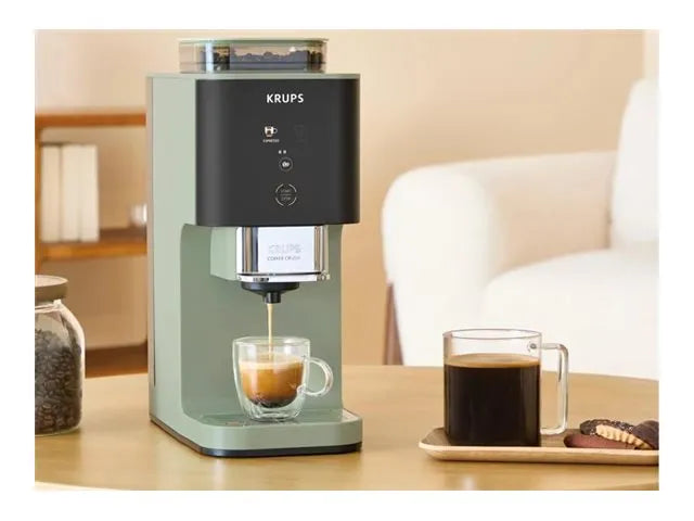 Krups Coffee Maker | SA401LE0 Crush | Pump pressure 15 bar | Automatic | Black/Green | 1370 W