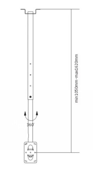 LH-GROUP CEILING ARM MOUNT 23-70"