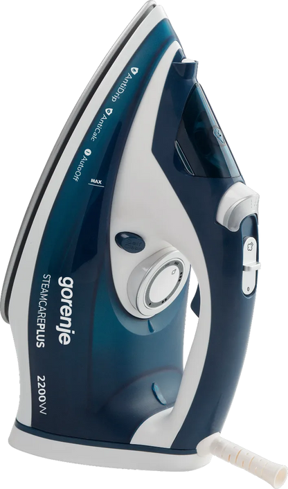 Gorenje | Steam Iron | SIH2200TQC | Steam Iron | 2200 W | Water tank capacity 300 ml | Continuous steam 30 g/min | Steam boost performance 90 g/min | Blue/White