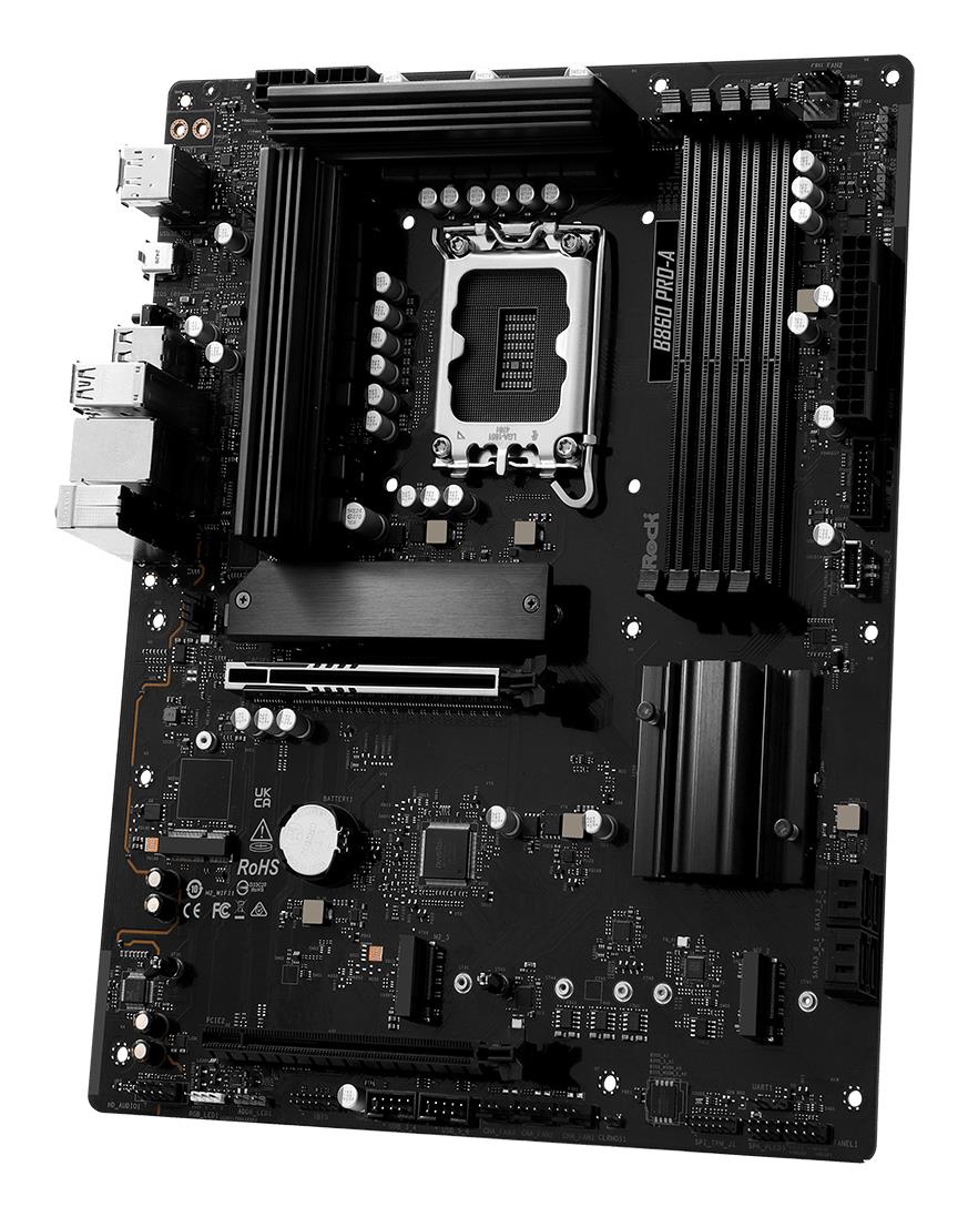 Mainboard|ASROCK|Intel B860 Express|LGA1851|ATX|Memory DDR5|Memory slots 4|1xHDMI|1xDisplayPort|1xAudio-In|1xAudio-Out|1xMicrophone|2xUSB 2.0|6xUSB 3.2|1xUSB-C|1xRJ45|B860PRO-A