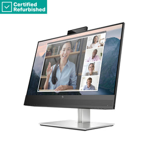RENEW SILVER HP E24mv G4 FHD Conferencing Monitor - 23.8" 1920x1080 FHD 250-nit 60Hz AG, IPS, HDMI/VGA/DisplayPort, 4x USB-A, speakers, 5MP webcam, height adjustable/tilt/swivel/pivot, 1 years