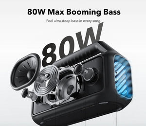 Portable Speaker|SOUNDCORE|Boom 2|Black|Portable/Waterproof/Wireless|P.M.P.O. 80 Watts|Bluetooth|A3138011