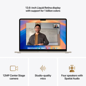 Apple MacBook | Air | Starlight | 13 " | IPS | 2560 x 1664 pixels | Apple M4 | 16 GB | Solid-state drive capacity 256 GB | Apple M4 chip 10-core CPU/8-core GPU | macOS | 802.11ax | Bluetooth version 5.0 | Keyboard language Russian | Keyboard backlit