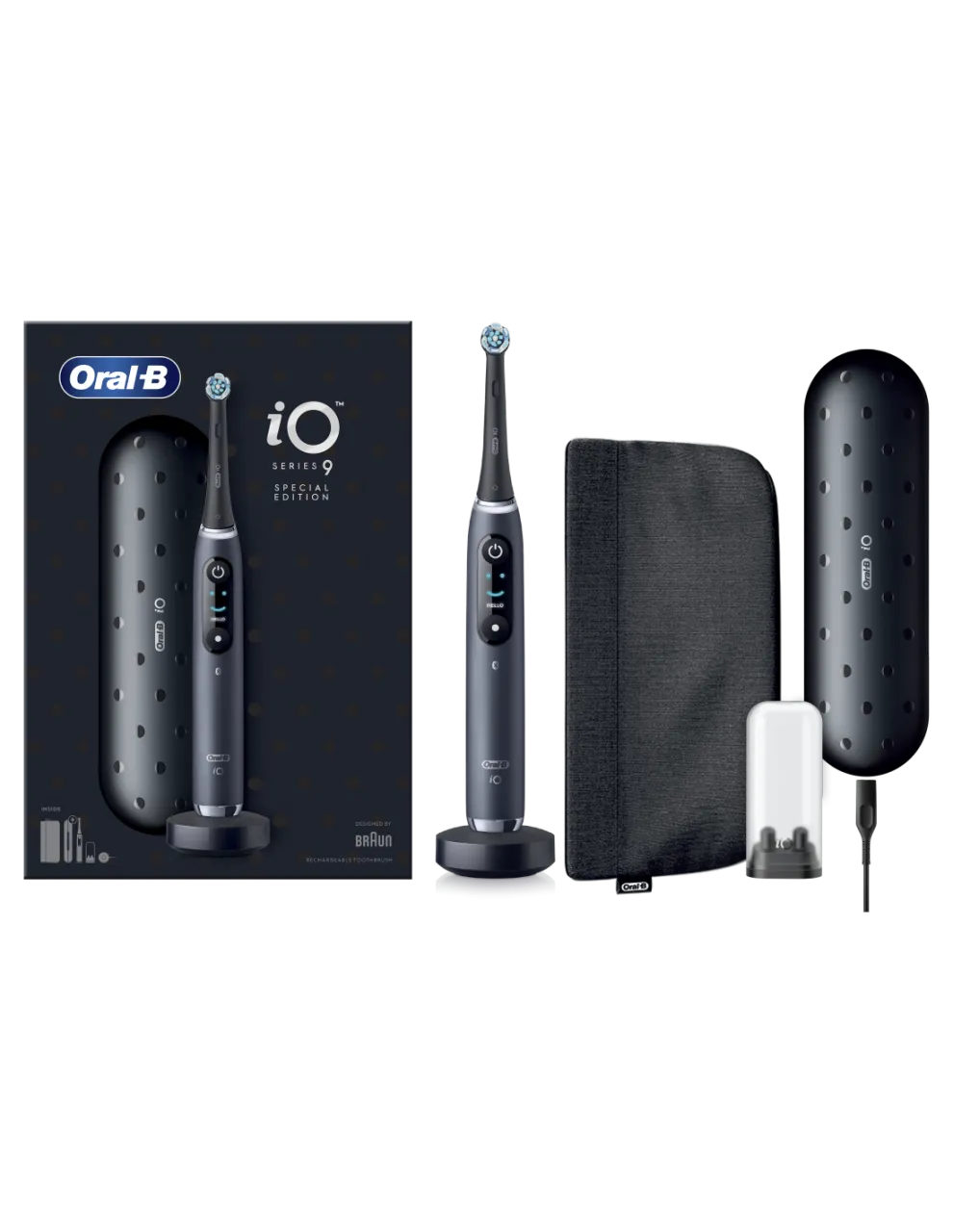 Oral-B Electric Toothbrush | iO9 Series | Rechargeable | For adults | Number of brush heads included 1 | Number of teeth brushing modes 7 | Black Special Edition