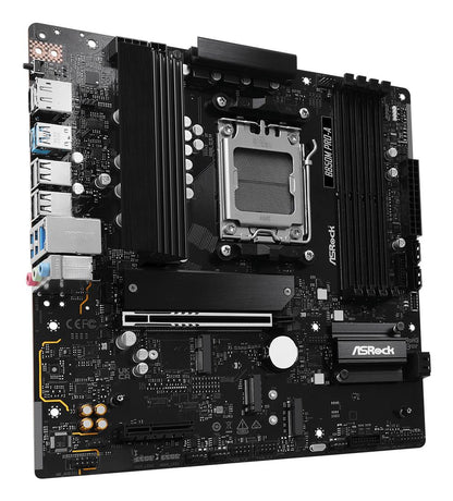 Mainboard|ASROCK|AMD B850|SAM5|Micro-ATX|Memory DDR5|Memory slots 4|1xPCI-Express 4.0 4x	|1xPCI-Express 5.0 16x|1xM.2|1xHDMI|1xDisplayPort|1xAudio-In|1xAudio-Out|1xMicrophone|4xUSB 2.0|3xUSB 3.2|1xUSB-C|1xRJ45|B850MPRO-A