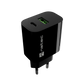 Natec Ribera USB Charger 1X USB-A + 1X USB-C 20W, Black