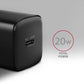 AXAGON Wallcharger 1x port USB-C, PD3.0/PPS/QC4+/AFC/FCP/Apple, 20W | ACU-PD20