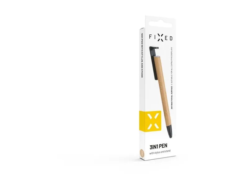 Fixed | Pen With Stylus and Stand | 3 in 1 | Pencil | Stylus for capacitive displays; Stand for phones and tablets | Bamboo