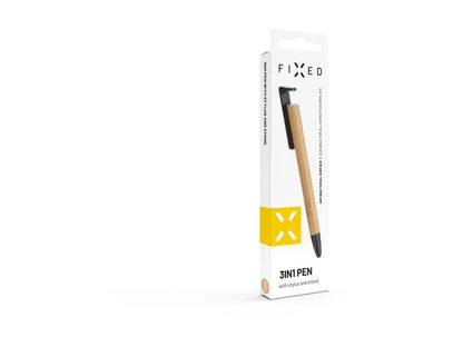 Fixed | Pen With Stylus and Stand | 3 in 1 | Pencil | Stylus for capacitive displays; Stand for phones and tablets | Bamboo