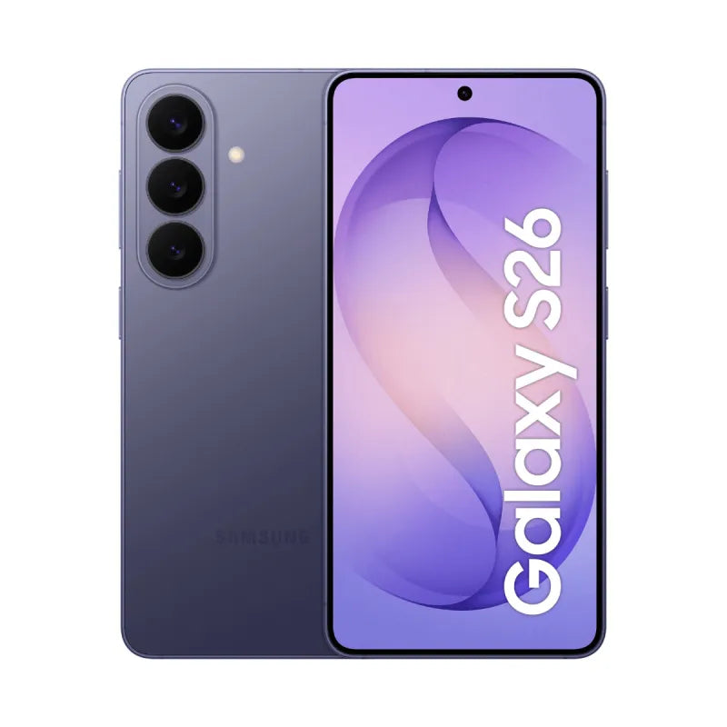 Samsung Galaxy | S26 (S942) | Cobalt Violet | 6.3 " | Dynamic LTPO AMOLED 2X | 1080 x 2340 pixels | Qualcomm | Snapdragon 8 Elite Gen 5 (3 nm) | Internal RAM 12 GB | 128 GB | Dual SIM | 5G | Main camera resolution 50 MP | Android | Secondary camera r...