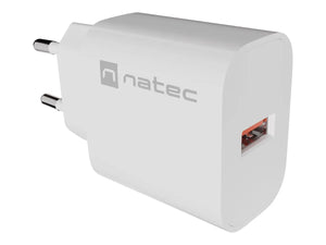 Natec Ribera USB Charger 1X USB-A 18W, White